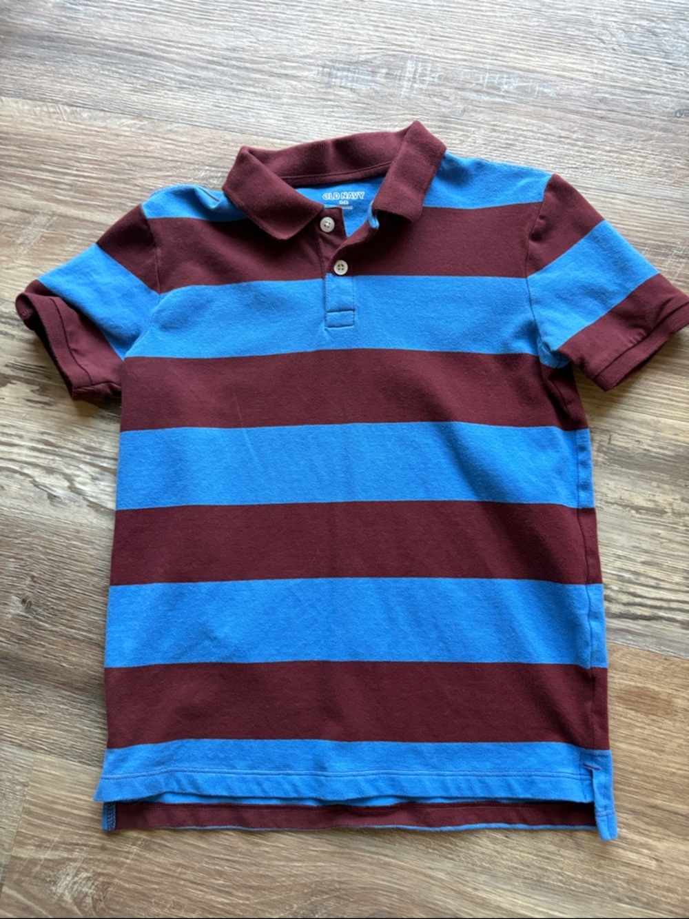 👕 Old Navy Boys' Blue and Maroon Striped Polo